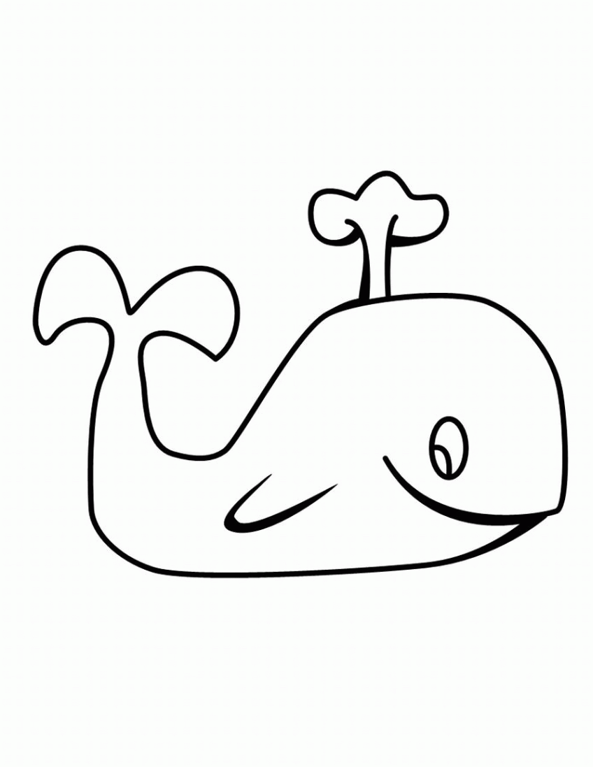 Free Whale drawing and coloring page