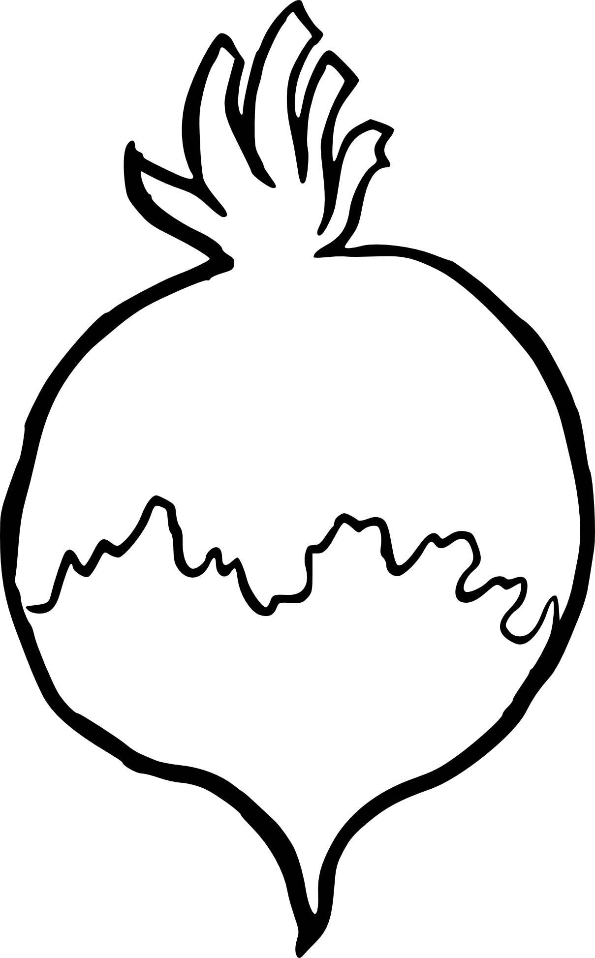 Beet drawing and coloring page