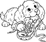 Puppy drawing and coloring page