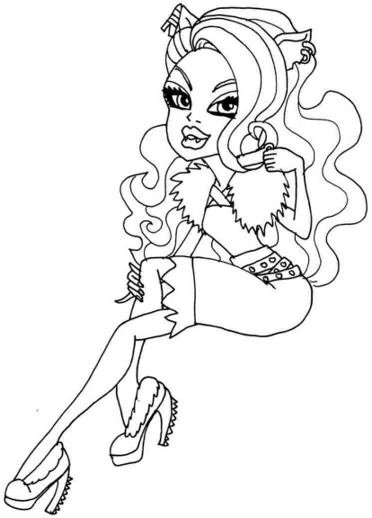 Clawdeen Wolf drawing and coloring page