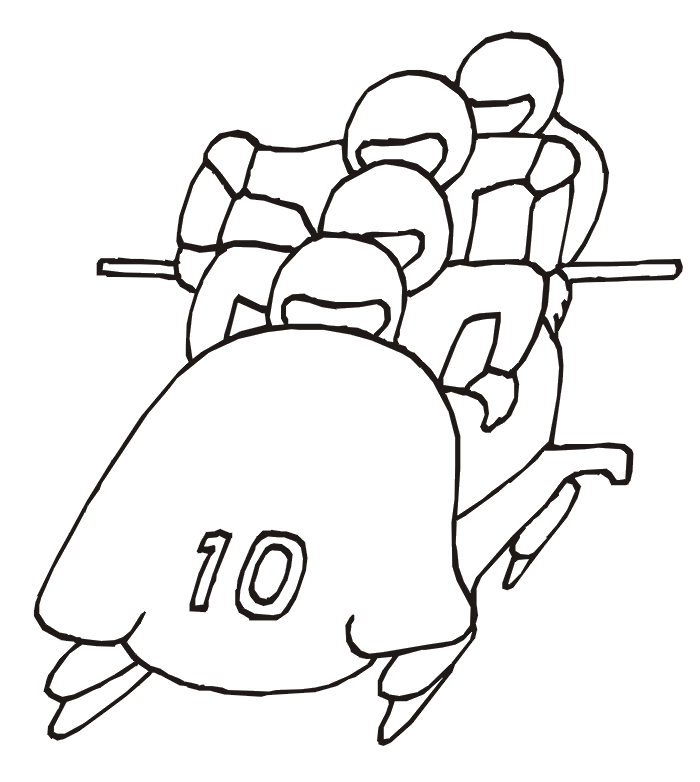 Sledding drawing and coloring page
