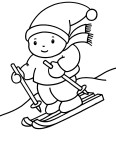 Christmas Sled drawing and coloring page