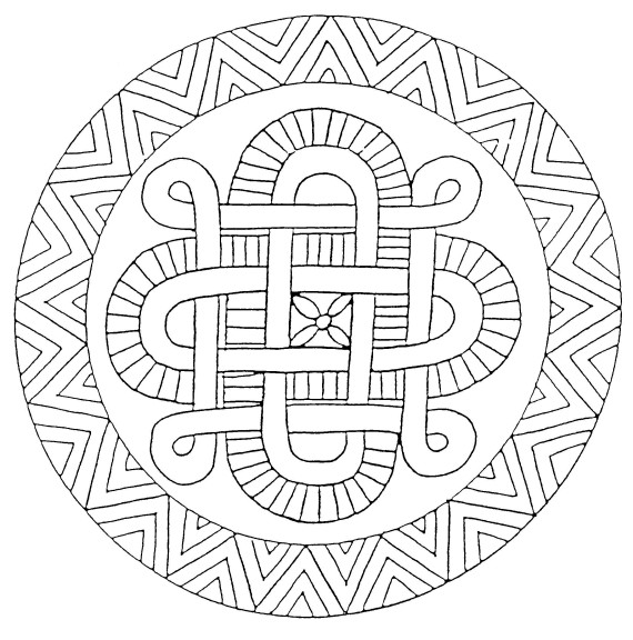 Mandala drawing and coloring page