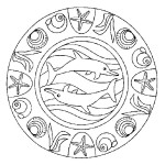 Disegno di Disegno del mandala dei delfini e da colorare