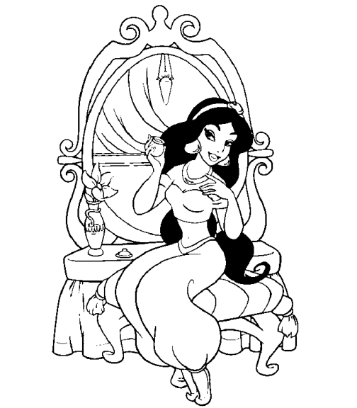 Drawing Princess Jasmine coloring page