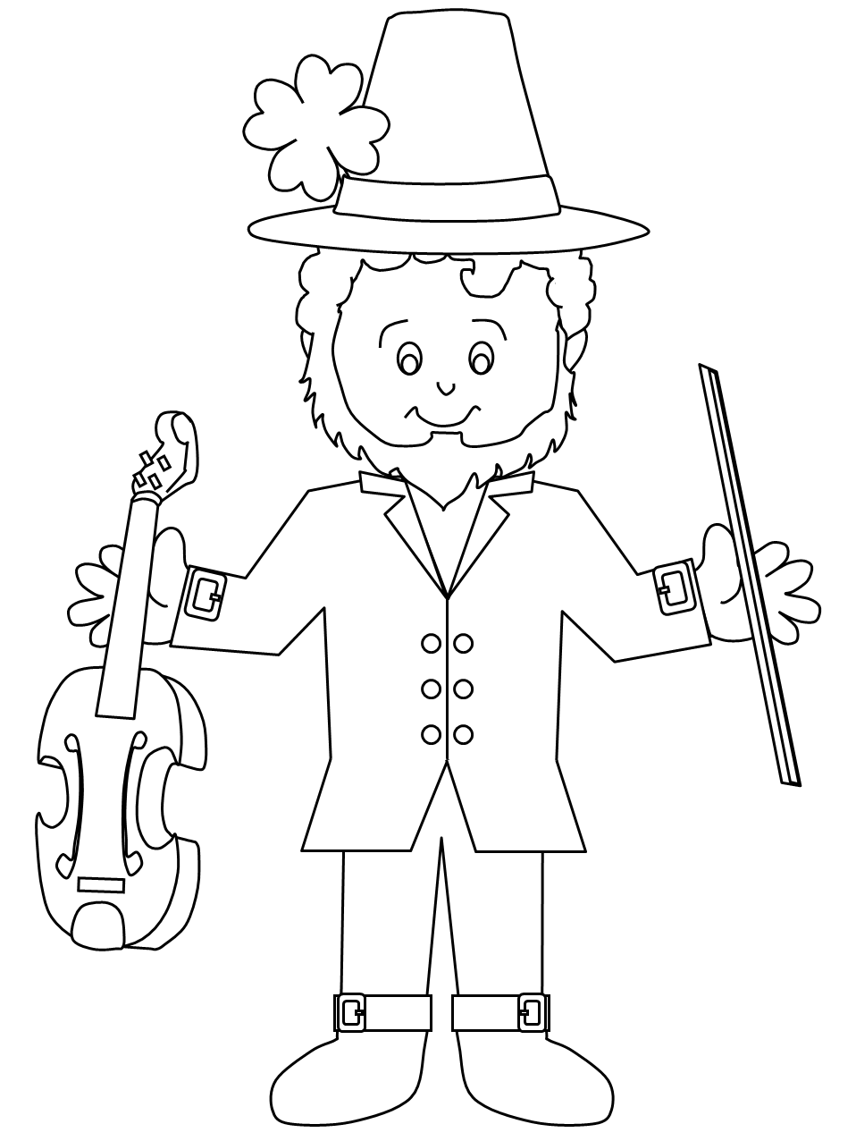 St Patricks Day drawing and coloring page