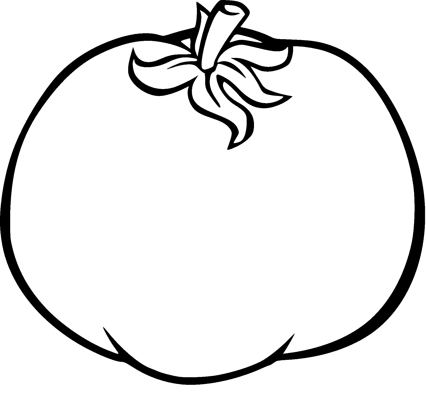 Tomato drawing and coloring page