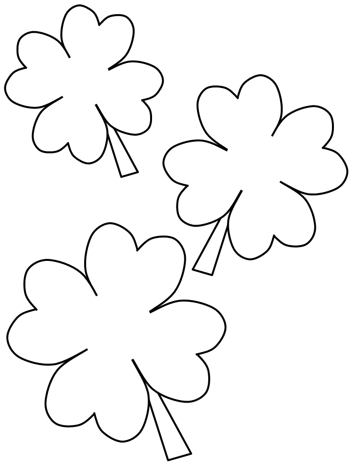 Disegno di 4 foglie Trefoil e design da colorare