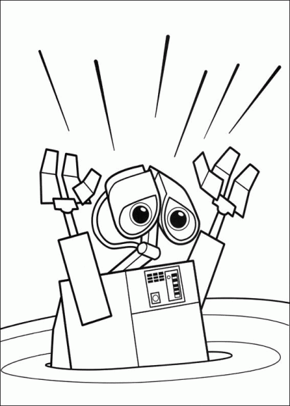 Wall E The Robot drawing and coloring page