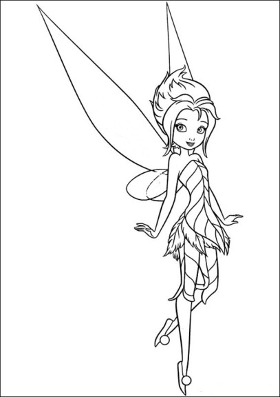 Tinkerbell drawing and coloring page 2