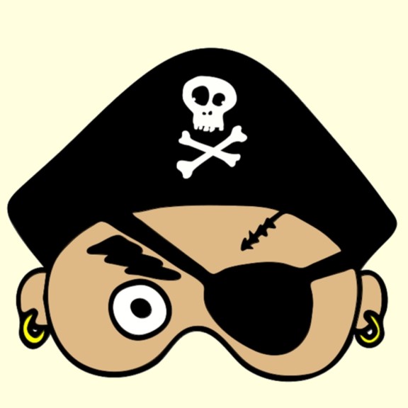 Disegno di Maschera da pirata da colorare