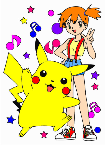 Disegno di Ondine e Pikachu da colorare