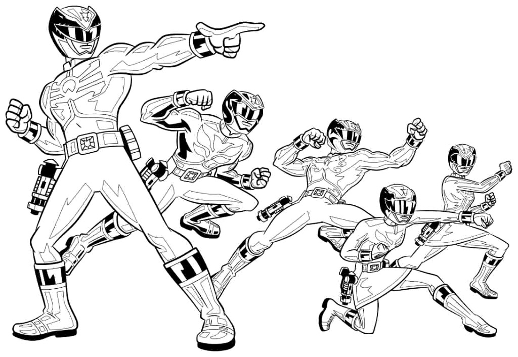 Free Power Rangers coloring page