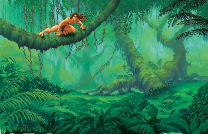 Disegno di Tarzan nella giungla da colorare