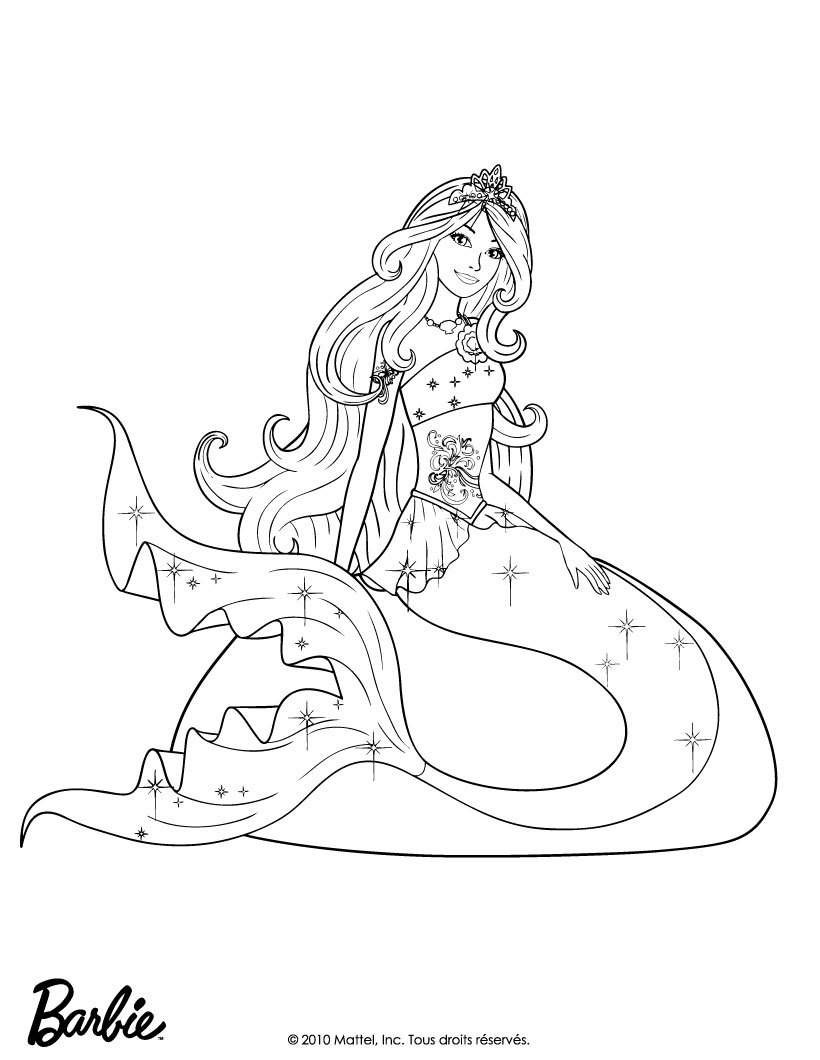 Barbie As A Mermaid For Free coloring page