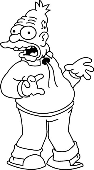 Coloriage Abraham Simpson