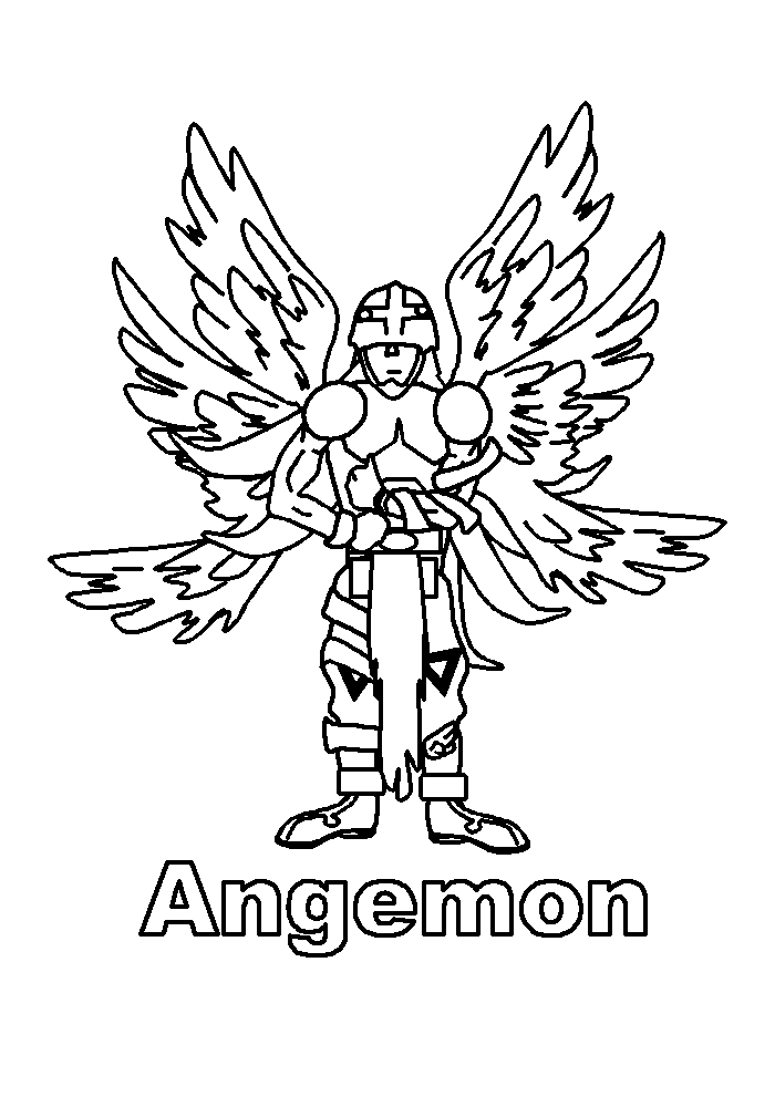 Angemon Digimon coloring page