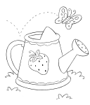 Watering Can Strawberry Shortcake coloring page