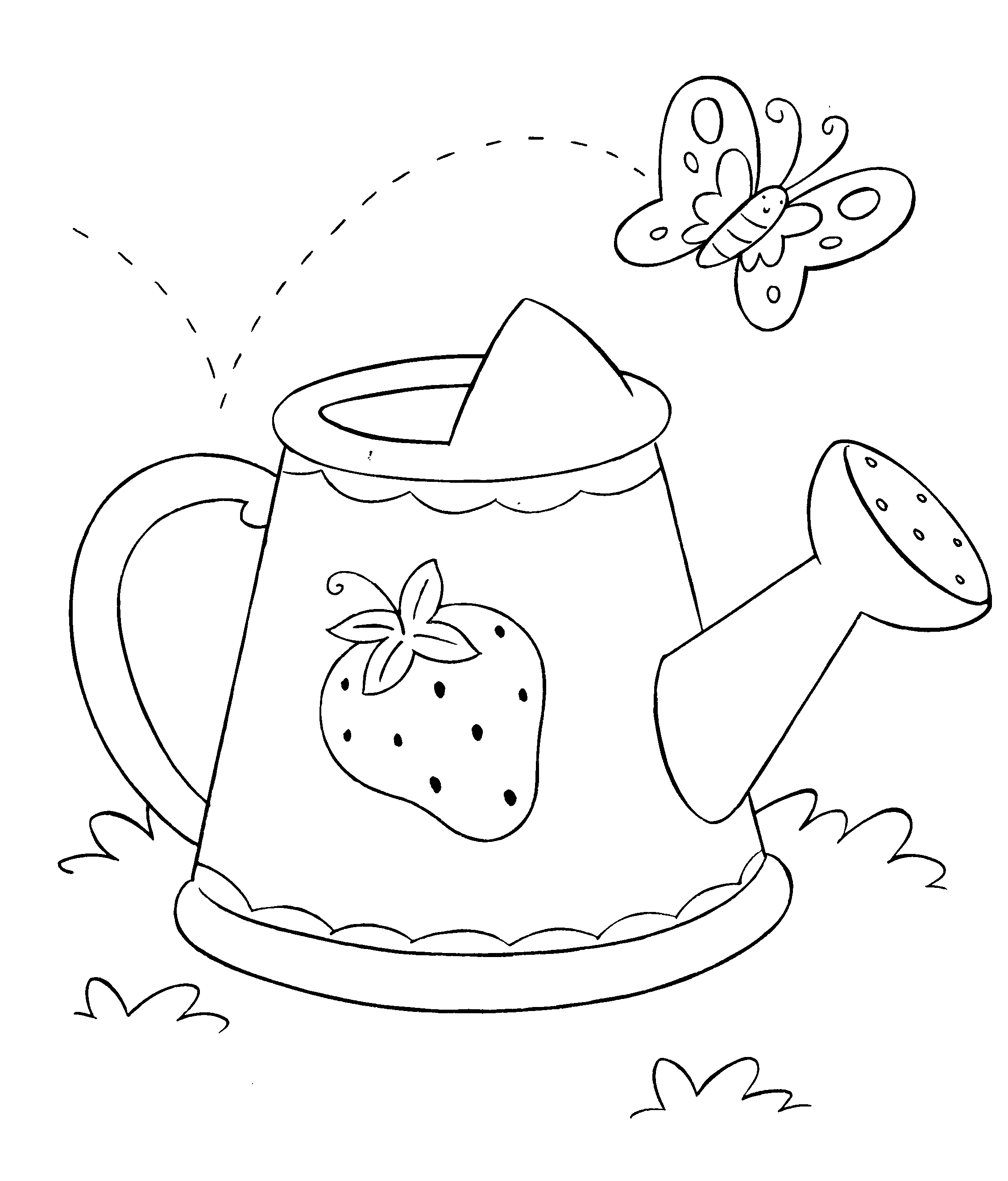 Watering Can Strawberry Shortcake coloring page