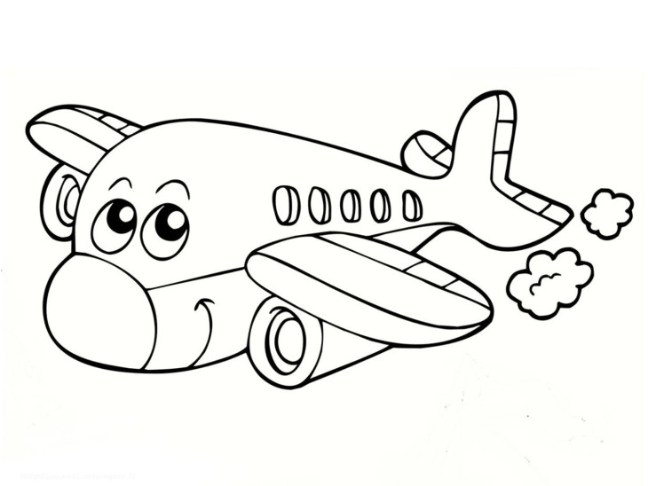 Coloriage avion marrant