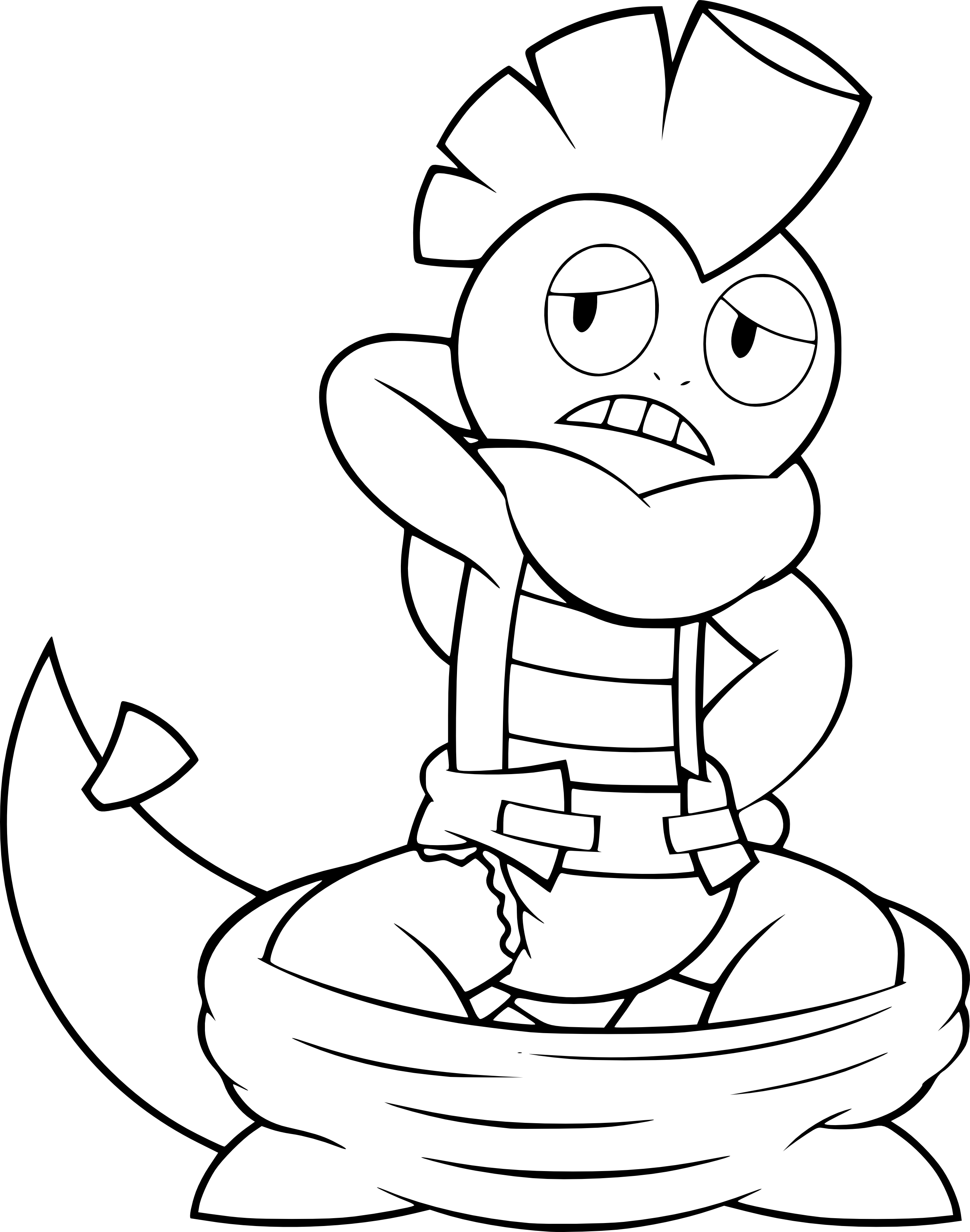 Scrafty Pokemon coloring page