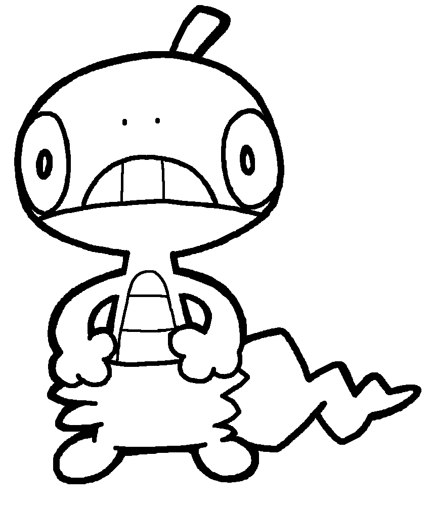 Scraggy Pokemon coloring page