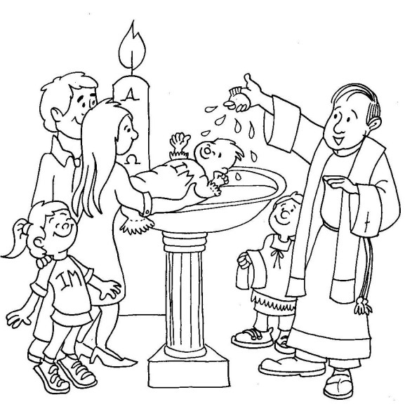 Disegno di Battesimo da colorare