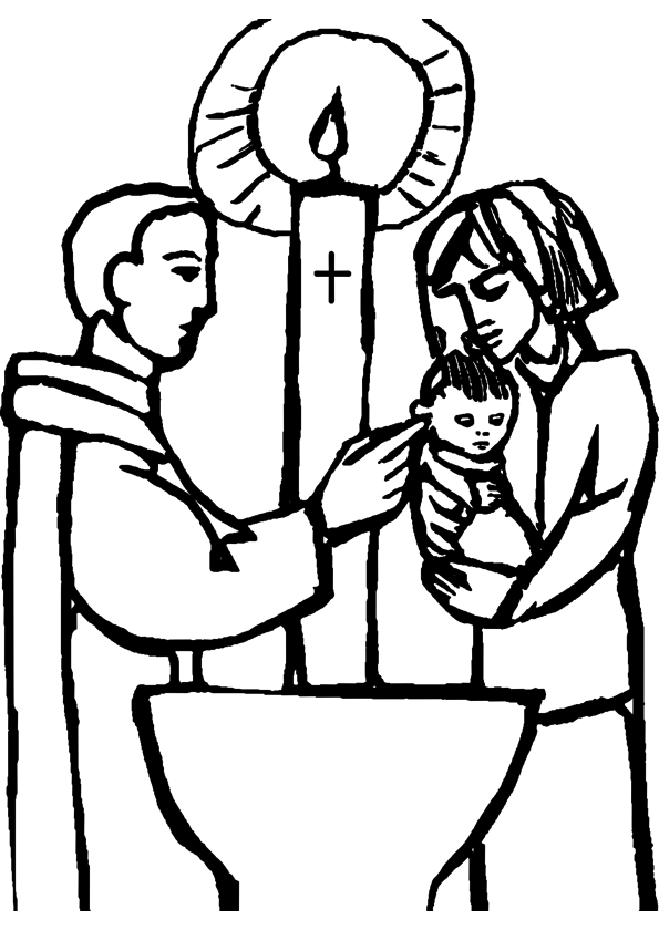 Child Baptism coloring page