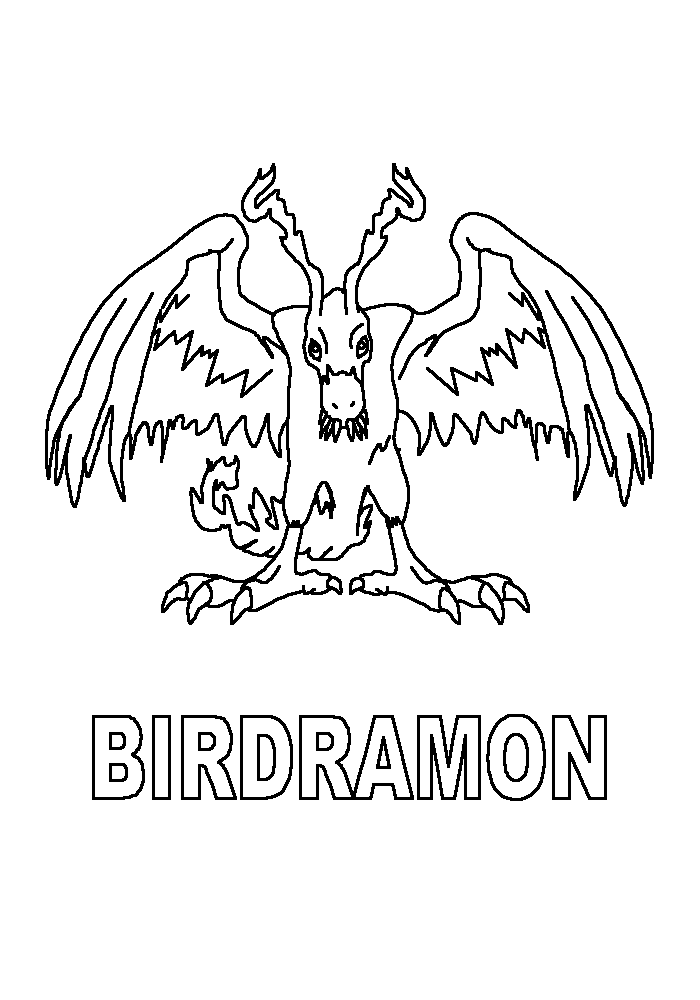 Coloriage Birdramon Digimon