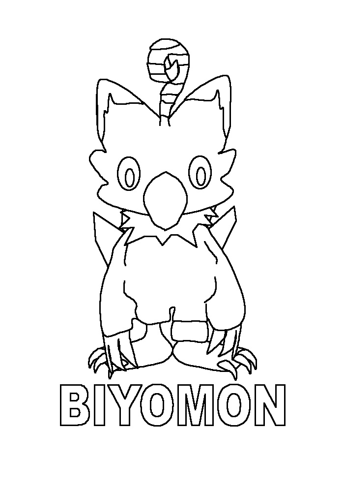Disegno di Digimon Biyomon da colorare