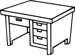 School Desk coloring page