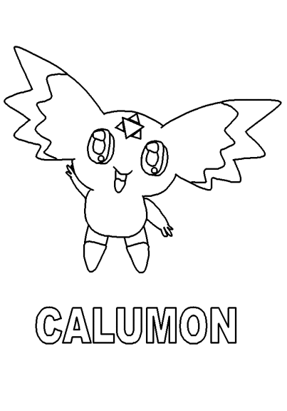 Calumon Digimon coloring page