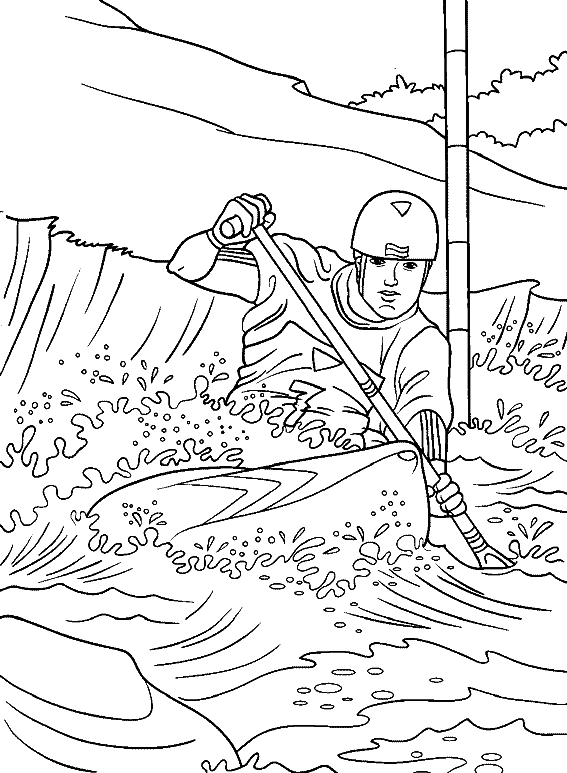 Canoe Kayak coloring page