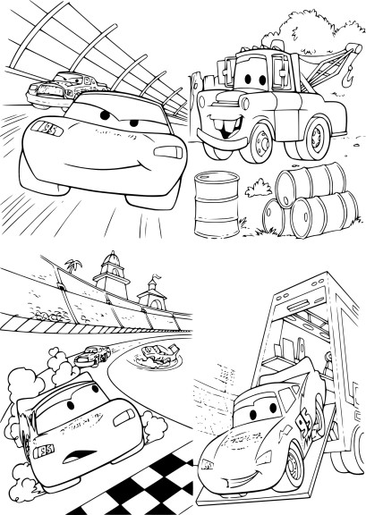 Coloriage Cars Flash et Martin