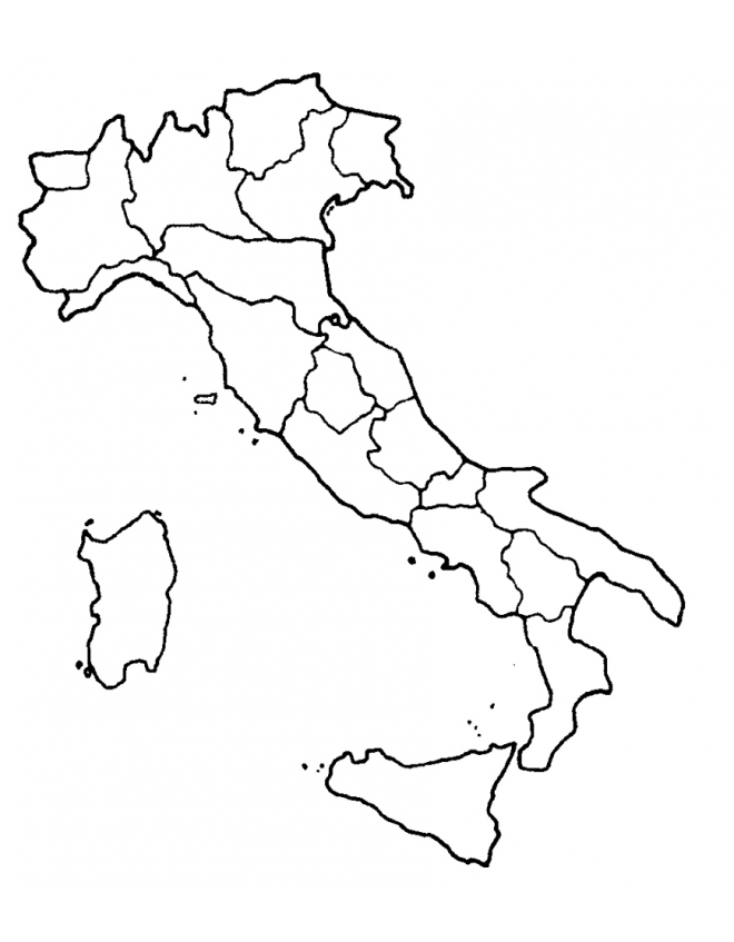 Map Italy coloring page