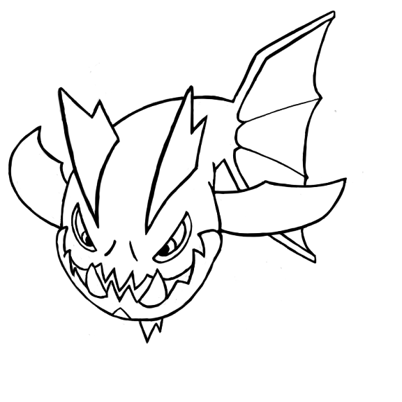 Carvanha Pokemon coloring page