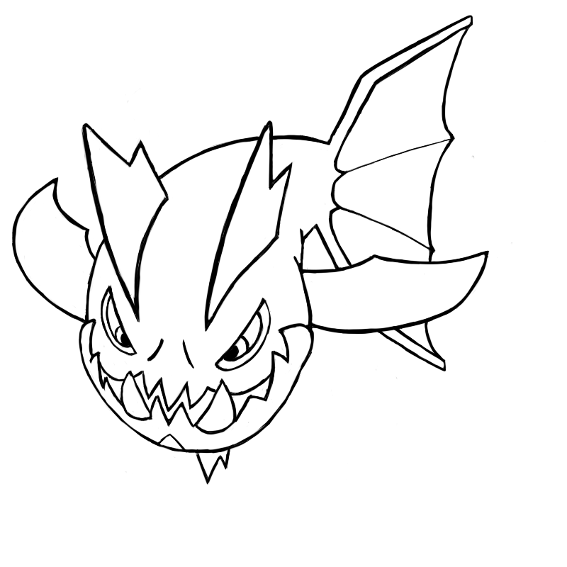 Carvanha Pokemon coloring page