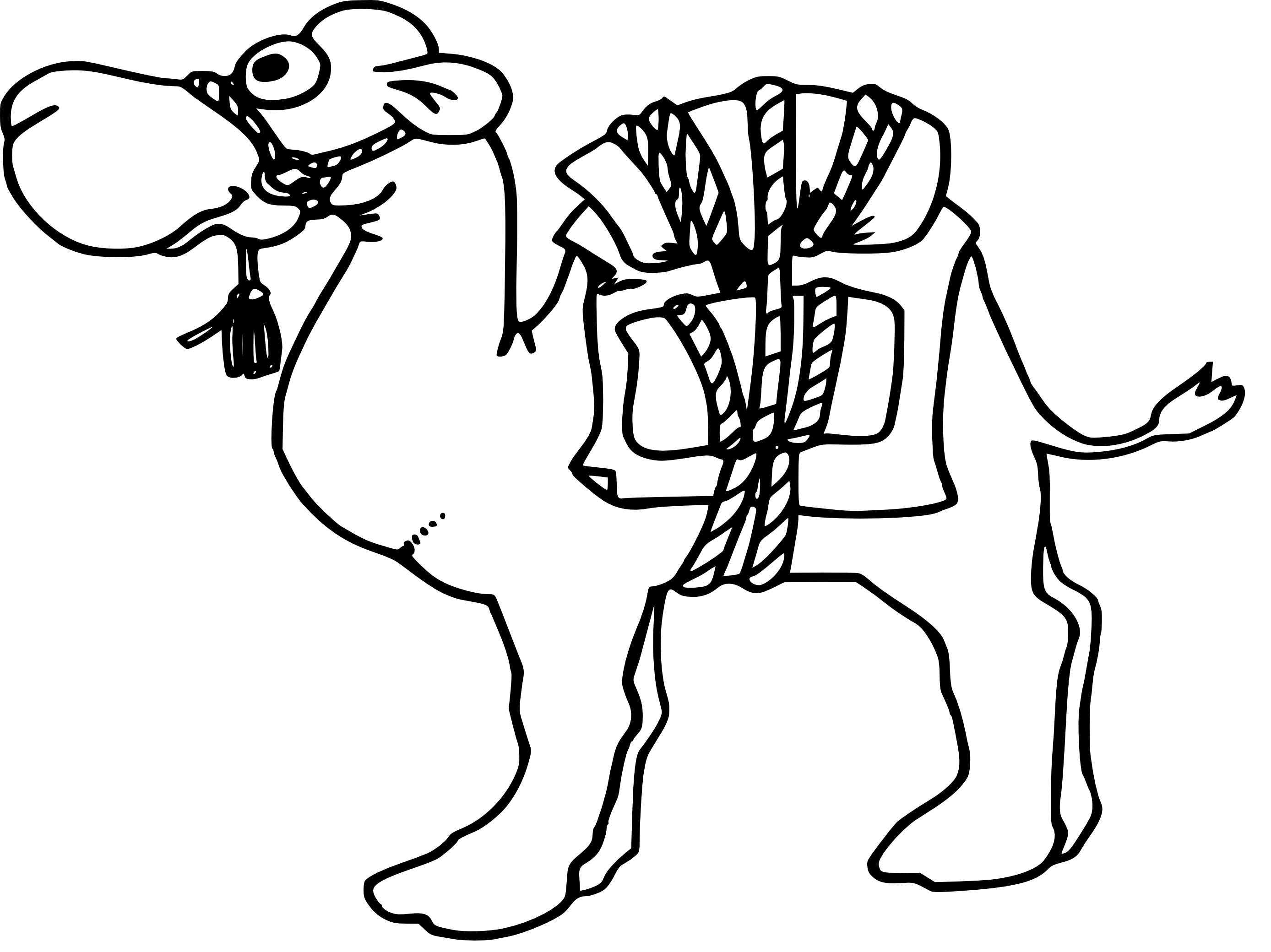 Camel coloring page