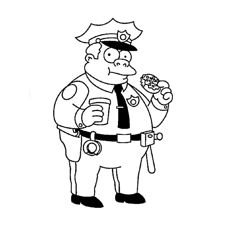 Chief Wiggum Simpson coloring page