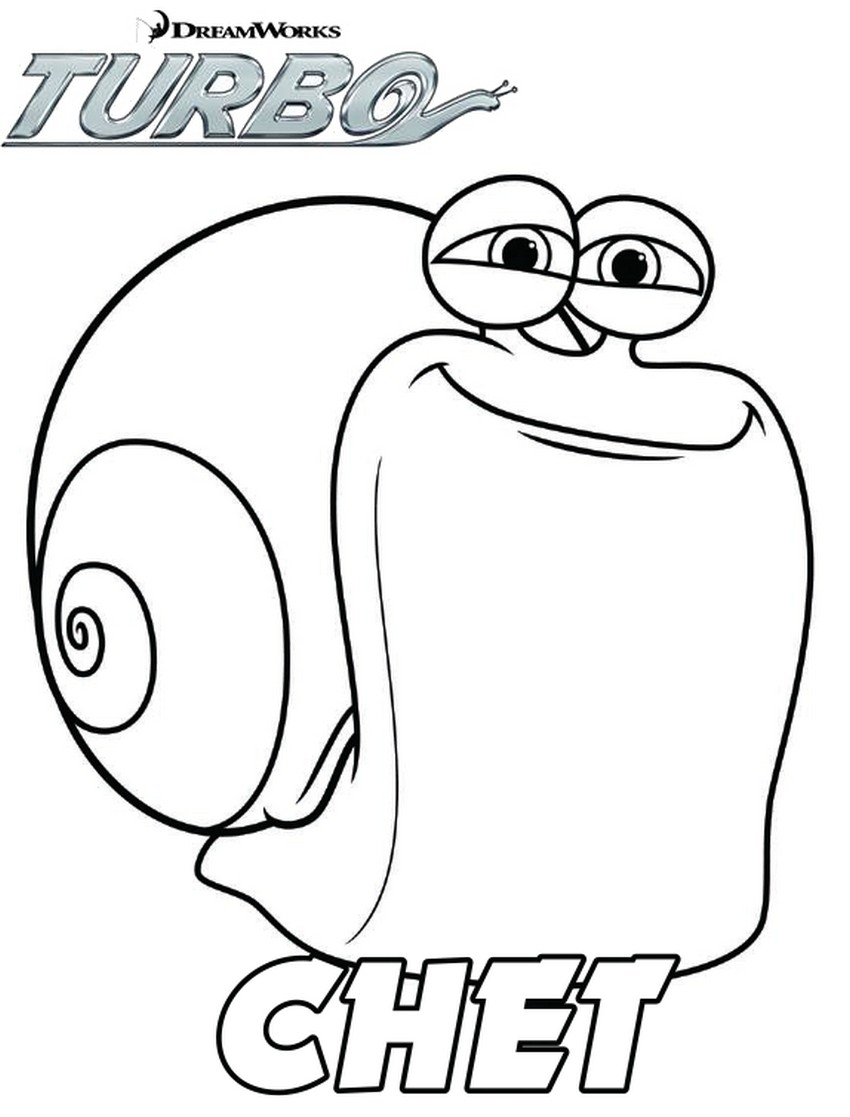 Coloriage Chet Turbo l'escargot