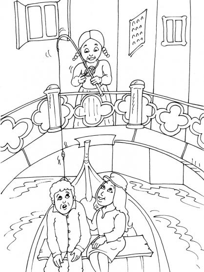 Coloriage couple Venise