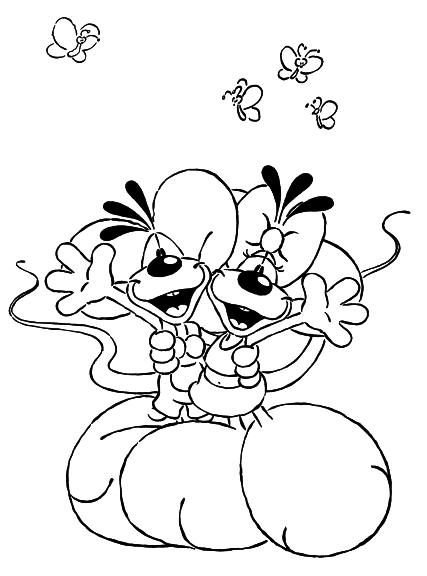 Diddl And Diddlina coloring page