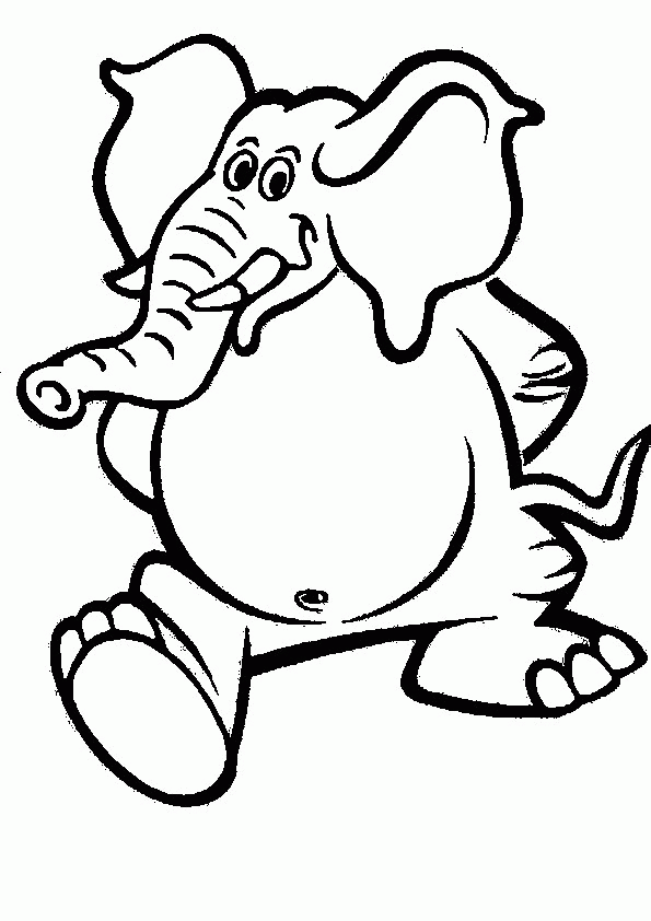 Coloriage elephant heureux