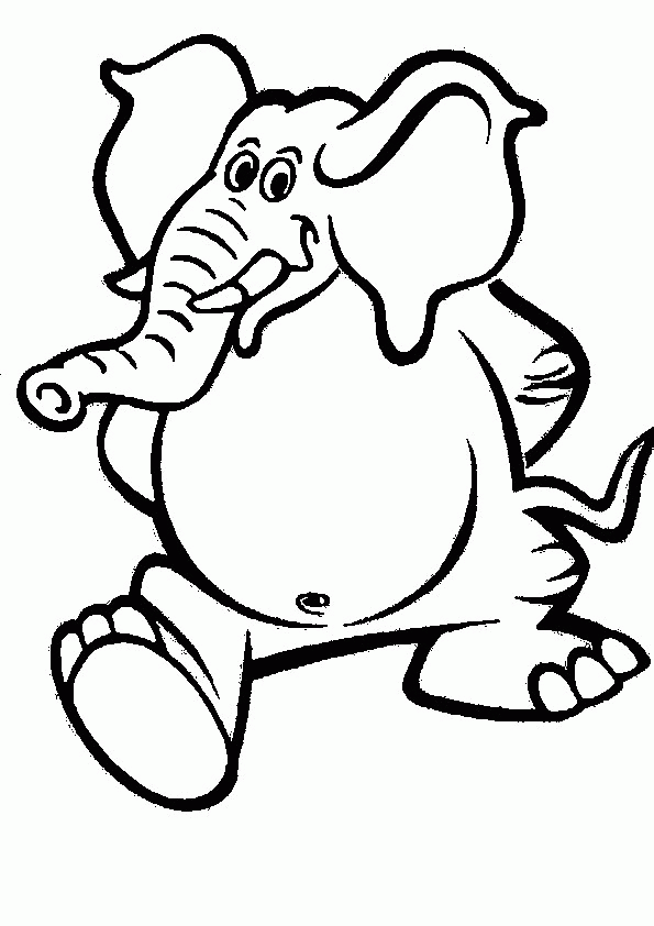 Happy Elephant coloring page