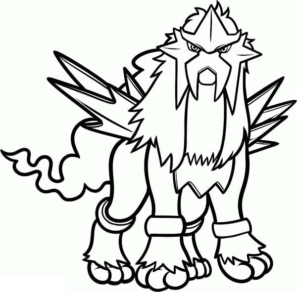 Disegno di Pokemon Entei da colorare