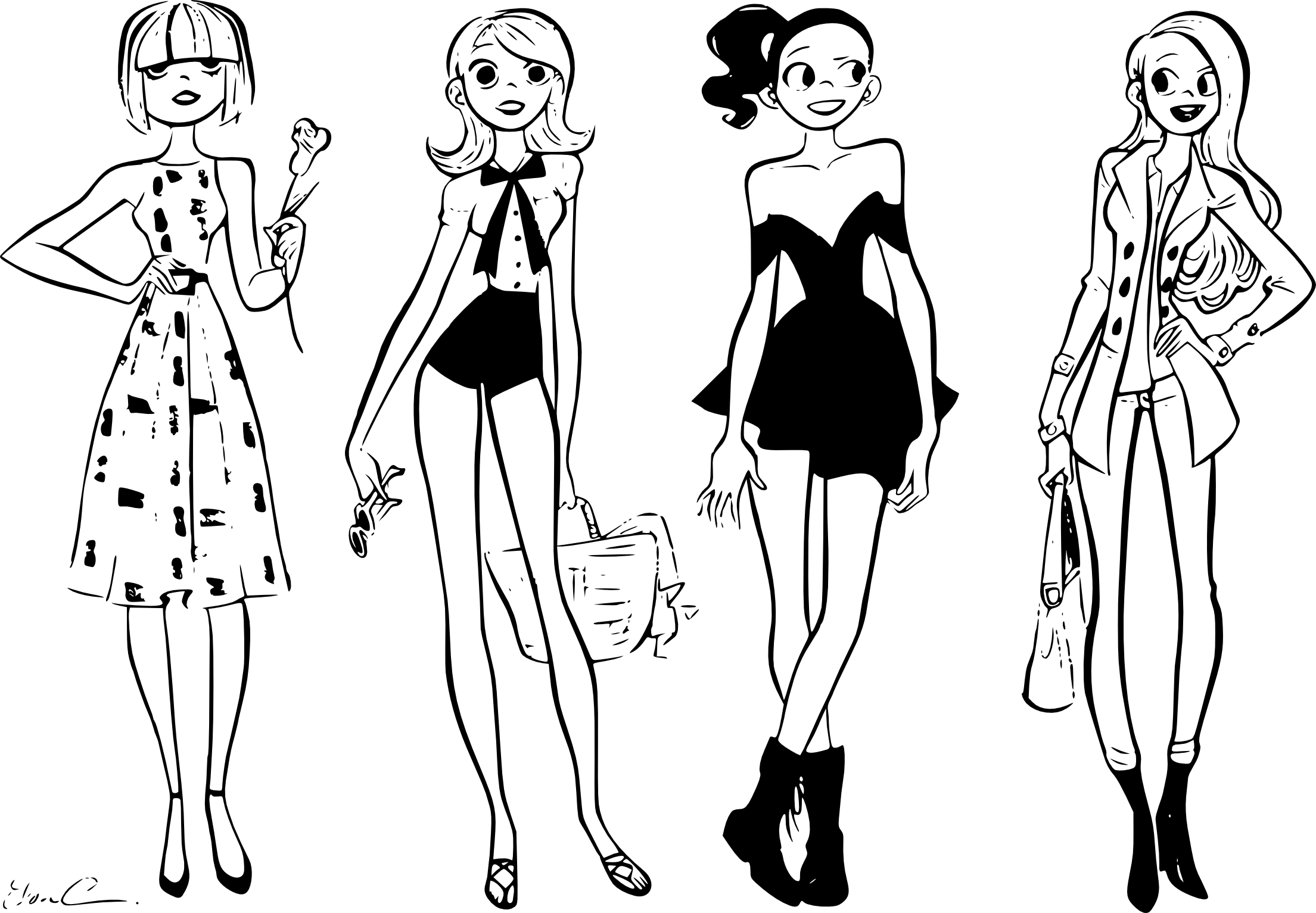 Coloriage fashion à imprimer