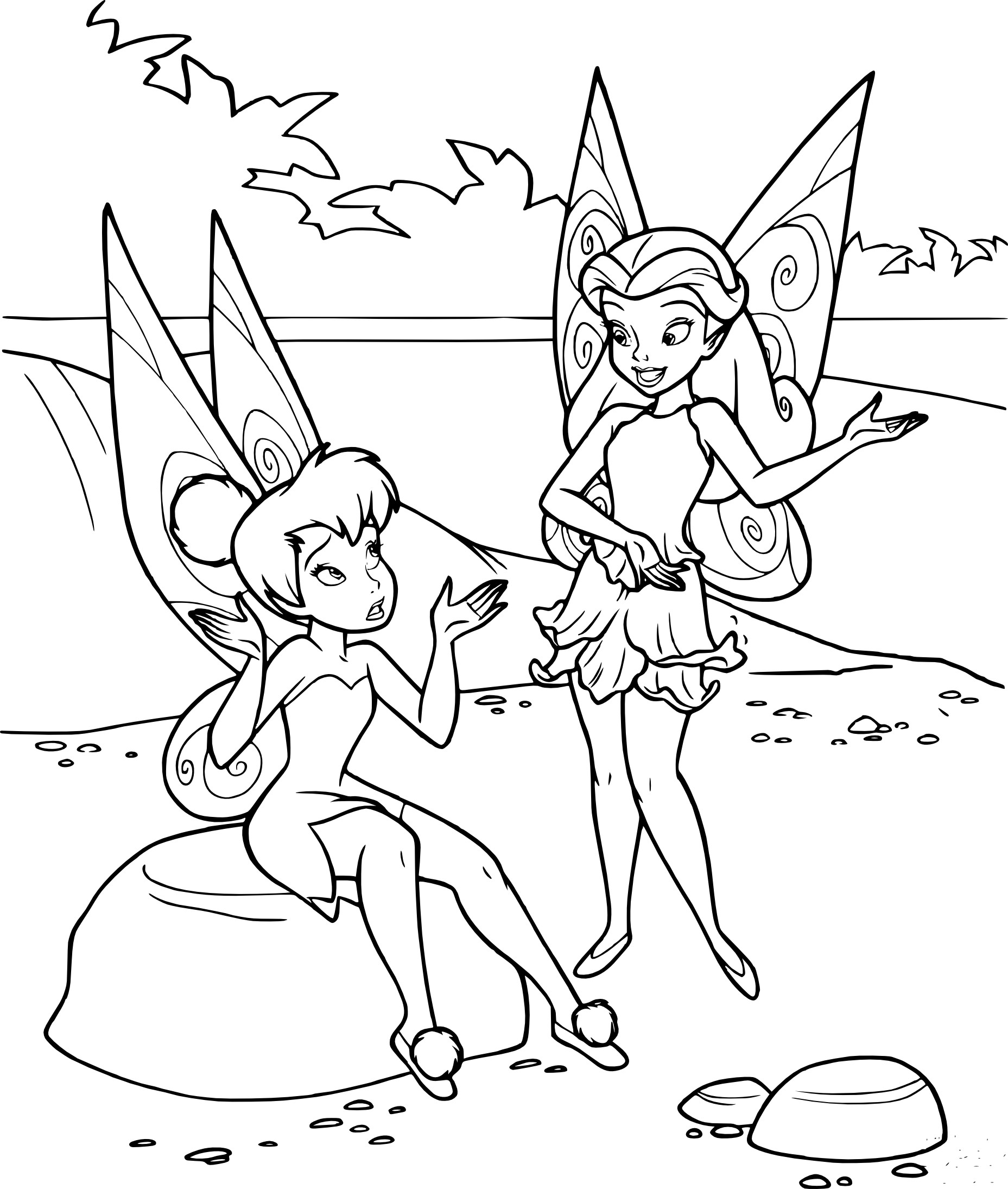 Tinkerbell And Roselia coloring page