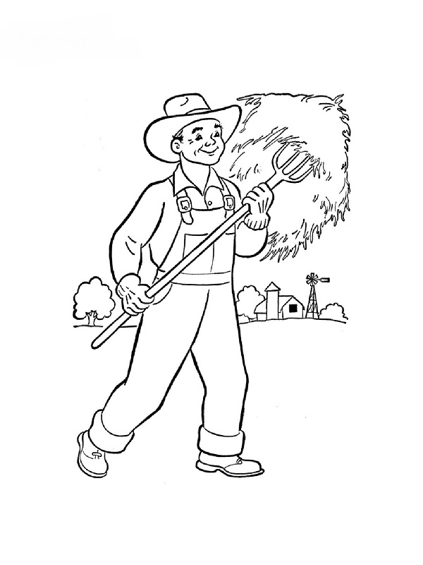 Farmer coloring page