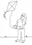 Kite Girl coloring page