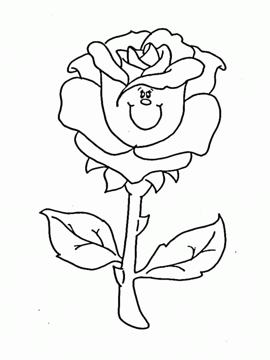 Coloriage fleur rose